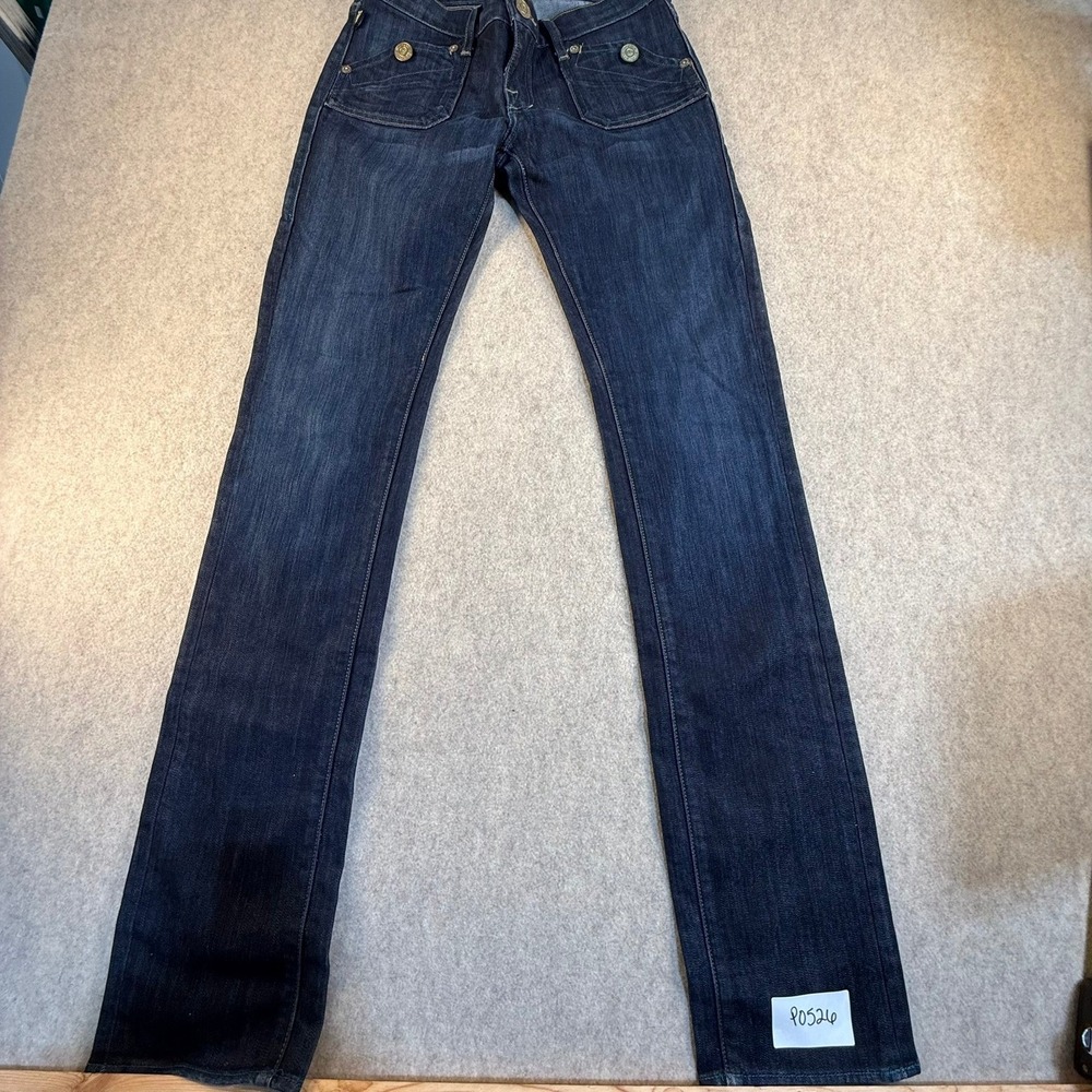 Rock & Republic Womens Straight Leg Jeans Dark Wash Indigo Blue P0526